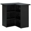 Corner Bar Table Black 39.4"x19.7"x41.3" Poly Rattan