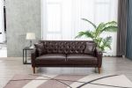 2047Brown PU leather sofa bed