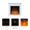 25 Inch 1400W Electric Fireplace Mantel Heater; Freestanding Space Stove with Remote Control & Realistic Flames