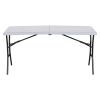 5-Foot Fold-In-Half Table Indoor Outdoor Picnic Party Camping Dining Table Gray