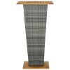 Bar Table Gray 23.6"x23.6"x43.3" Poly Rattan and Solid Acacia Wood