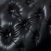 Black PU Leather Sponge Sofa, ,Removable Wooden Feet ,Tufted Buttons