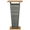 Bar Table Gray 23.6"x23.6"x43.3" Poly Rattan and Solid Acacia Wood