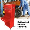 High Capacity Rolling Tool Chest with Wheels and Drawers; 6-Drawer Tool Storage Cabinet--RED