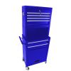 High Capacity Rolling Tool Chest with Wheels and Drawers; 6-Drawer Tool Storage Cabinet--BLUE