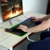 Large LED Gaming Mouse Pad RGB Computer Keyboard Mouse Mat w/ 10 Light Modes Non-Slip Rubber Base