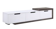 Orion TV Stand; White High Gloss & Rustic Oak 91680