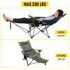 Oversized Camp Chair with Footrest & Storage Bag, Adult Chair, Gray