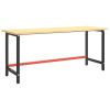 Work Bench Frame Matte Black and Matte Red 70.9"x22.4"x31.1" Metal