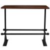 Bar Table Solid Reclaimed Wood Dark Brown 59.1"x27.6"x42.1"