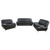Black Faux leather Loveseat Living Room Sofa
