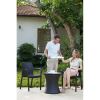 Pacific 7.5 Gallon Cool Bar , Resin Outdoor Patio Beverage Cooler Table, Extra Storage, Rattan Look Brown