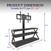 Leadzm TSG001 32-65" Corner Floor TV Stand with Swivel Bracket 3-Tier Tempered Glass Shelves