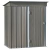 TOPMAX Patio 5ft Wx3ft. L Garden Shed; Metal Lean-to Storage Shed with Lockable Door; Tool Cabinet for Backyard; Lawn; Garden; Gray