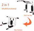 Wall Mounted Pull Up Bar Multi-Grip Dip Bar Multifunctional Power Tower Exercise Equipment Home Gym