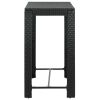 Patio Bar Table Black 39.4"x23.8"x43.5" Poly Rattan