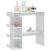 Bar Table with Storage Rack High Gloss White 39.4"x19.7"x40"