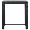 Patio Bar Table Black 39.4"x23.8"x43.5" Poly Rattan