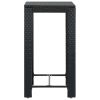 Patio Bar Table Black 23.8"x23.8"x43.5" Poly Rattan