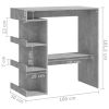 Bar Table with Storage Rack Concrete Gray 39.4"x19.7"x40"Engineered Wood