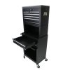 High Capacity Rolling Tool Chest with Wheels and Drawers; 6-Drawer Tool Storage Cabinet--BLACK