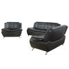 Black Faux leather Loveseat Living Room Sofa