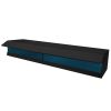 180 Wall Mounted Floating 80 inches TV Stand with 20 Color LEDs Black