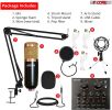 Microphone Condenser Mic for Computer Gaming; Podcast Tripod Stand Kit for Streaming; Recording; Vocals; Voice; Cardioids Studio Microphone 5 Core