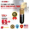 Microphone Condenser Mic for Computer Gaming; Podcast Tripod Stand Kit for Streaming; Recording; Vocals; Voice; Cardioids Studio Microphone 5 Core