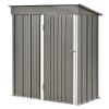 TOPMAX Patio 5ft Wx3ft. L Garden Shed; Metal Lean-to Storage Shed with Lockable Door; Tool Cabinet for Backyard; Lawn; Garden; Gray