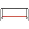 Work Bench Frame Matte Black and Matte Red 70.9"x22.4"x31.1" Metal