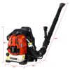 76cc gasoline backpack  leaf blower 4 cycle engine gas powered with nozzle extension fow lawn care