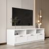 White modern minimalist TV cabinet 80 inch TV stand; open locker Living Room Bedroom