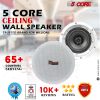 5 Core 6 Pieces 6.5 Inch Ceiling Speaker Wired Waterproof in Ceiling/in Wall Mounted CL 6.5-12 2W 6PCS