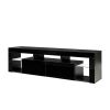 FURNITURE &amp; RUGS TV Stand 160 LED Wall Mounted Floating 63&quot; TV Stand (black)