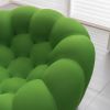 Modern Upholstered fabric bubble 3-seater sofa;  green