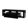 FURNITURE &amp; RUGS TV Stand 160 LED Wall Mounted Floating 63&quot; TV Stand (black)