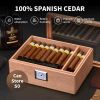 Spanish Cedar Wood Cigar Cooler Humidor Accessory Tools Cigaret Box