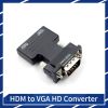 HDMI female to VGA male connector converter with audio projector HD computer display set-top box connector cable