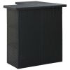 Corner Bar Table Black 39.4"x19.7"x41.3" Poly Rattan