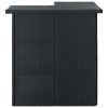 Corner Bar Table Black 39.4"x19.7"x41.3" Poly Rattan