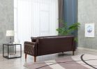 2047Brown PU leather sofa bed