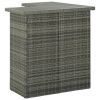 Corner Bar Table Gray 39.4"x19.7"x41.3" Poly Rattan