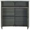 Patio Bar Table Gray 47.2"x21.7"x43.3" Poly Rattan