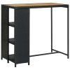 Bar Table with Storage Rack Black 47.2"x23.6"x43.3" Poly Rattan