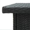 Corner Bar Table Black 39.4"x19.7"x41.3" Poly Rattan