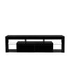 FURNITURE &amp; RUGS TV Stand 160 LED Wall Mounted Floating 63&quot; TV Stand (black)