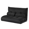 Sofa Bed Adjustable Folding Futon Sofa Video Gaming Sofa Lounge Sofa with Two Pillows AL