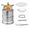 Outdoor Portable Mini Stainless Steel Folding Picnic Hiking Backpack Stove Camping Wood Stove