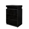 Modern High gloss UV Night Stand with 3 drawers & LED lights